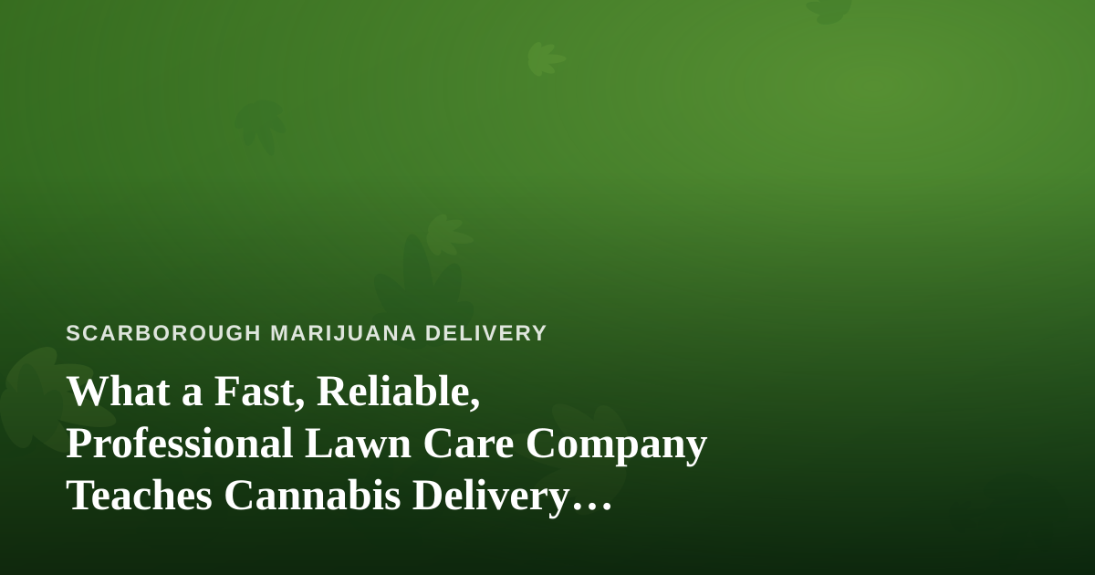 What a Fast, Reliable, Professional Lawn Care Company Teaches Cannabis Delivery Operators